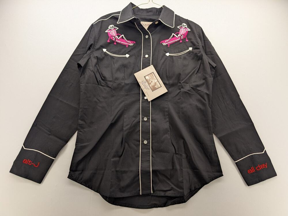 NWT Rockmount Ranch Wear x Alt-J Western Button Down Shirt in Black size Medium